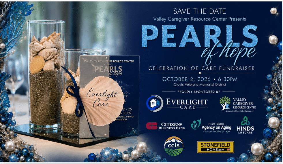 Promotional poster for Pearls of Hope fundraiser with blue decor, decorative shells, and sponsor logos on a dark blue background.